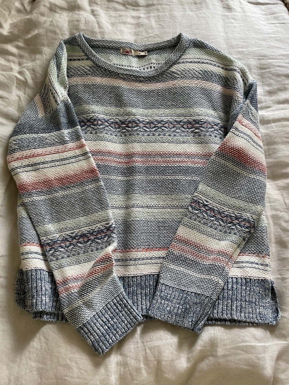 Faherty High Tide sweater lightweight organic cotton woven stripes beachy